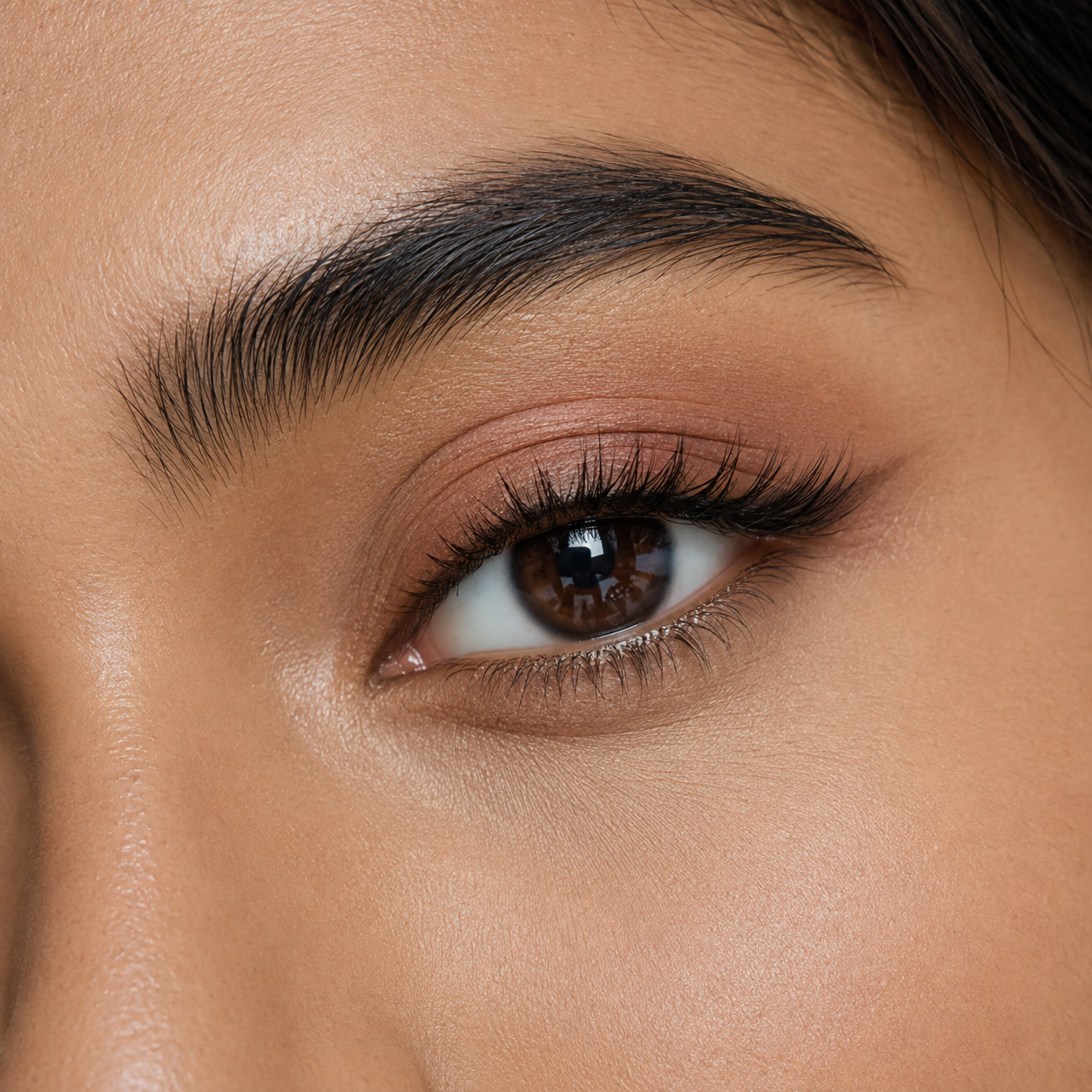 Eye wearing a natural cluster lash look